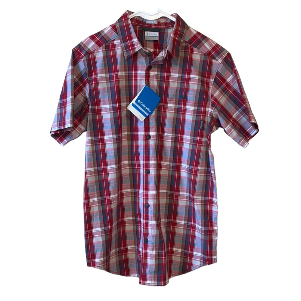 🌟NWT🌟 Columbia Men’s Regular Fit Plaid Short Sleeve Button Down Shirt